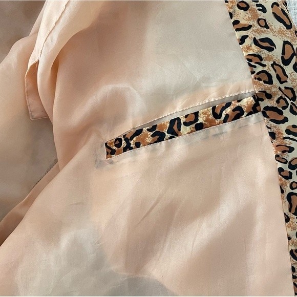 Fuda International 100% Silk Leopard Print Bomber Jacket Size Large - Picture 10 of 12